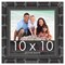 10x10 Black Wide Bamboo Picture Frame - UV Acrylic, Foam Board Backing, Hanging Hardware